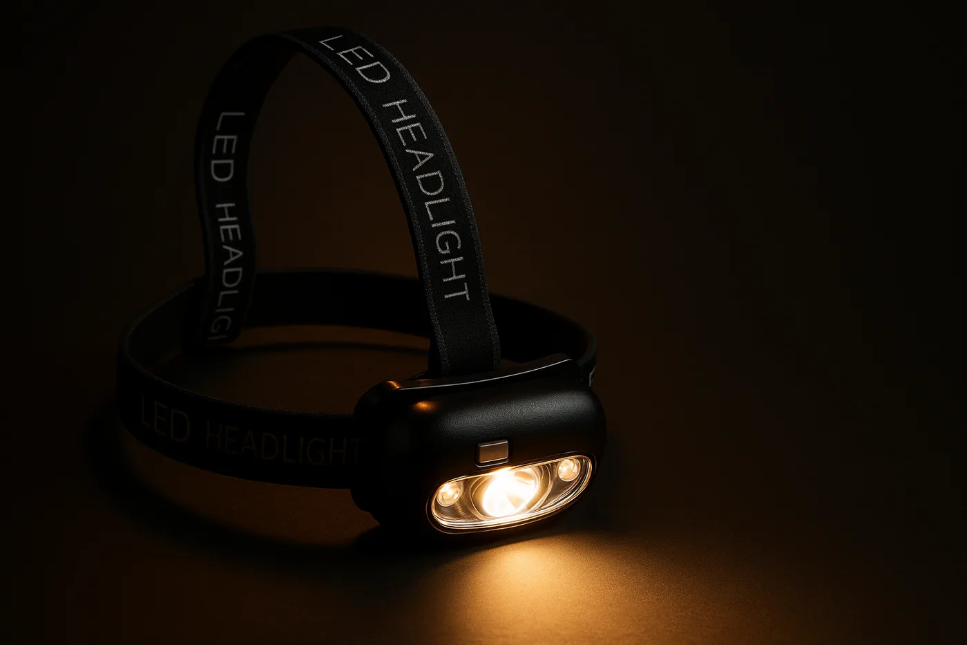 LumenTrail rechargeable motion-sensor LED headlamp on a dark background